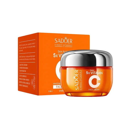 SADOER 5X Vitamin C Skincare Kit - 130Ml Toner + 30Ml Serum 5-In-1 Niacinamide, Brightens Hydrates Antioxidant Cream Skin Care
