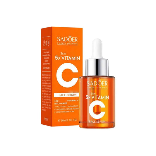SADOER 5X Vitamin C Skincare Kit - 130Ml Toner + 30Ml Serum 5-In-1 Niacinamide, Brightens Hydrates Antioxidant Cream Skin Care